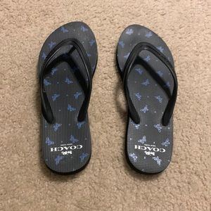Coach flip flops size 9 black
